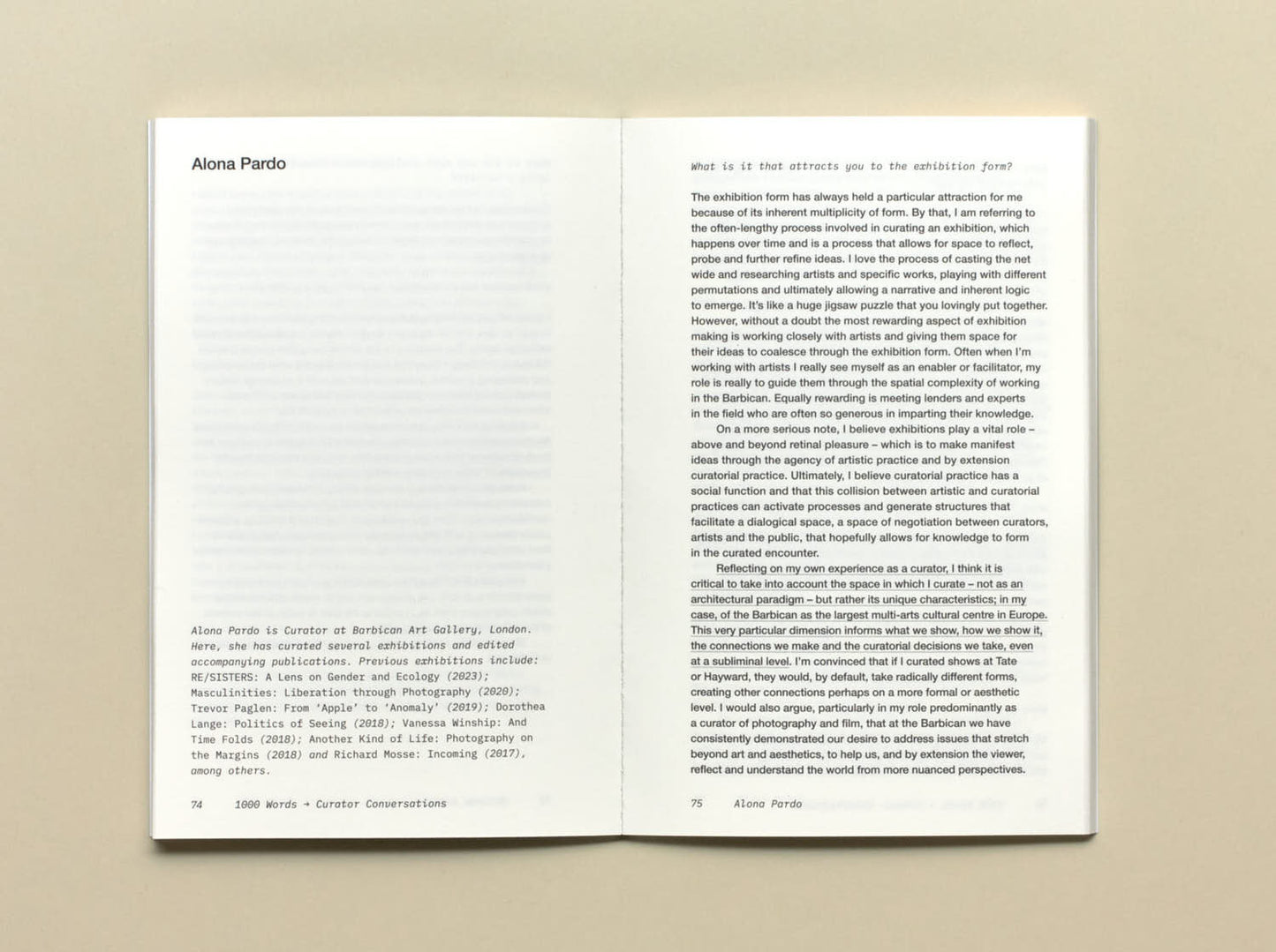 1000 Words, Curator Conversations