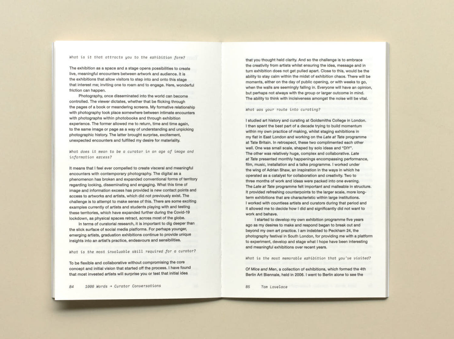 1000 Words, Curator Conversations