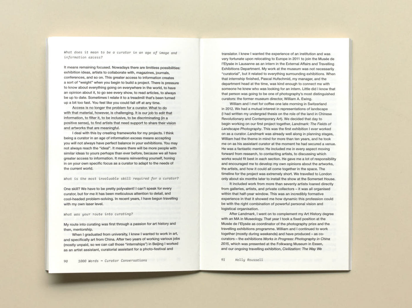 1000 Words, Curator Conversations