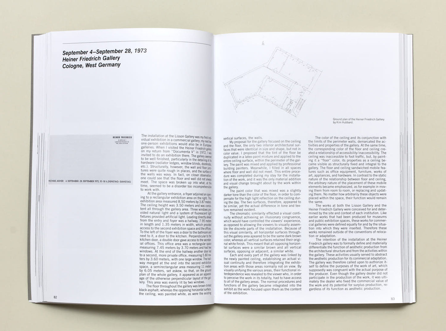 Michael Asher, Writings 1973–1983 on Works 1969–1979