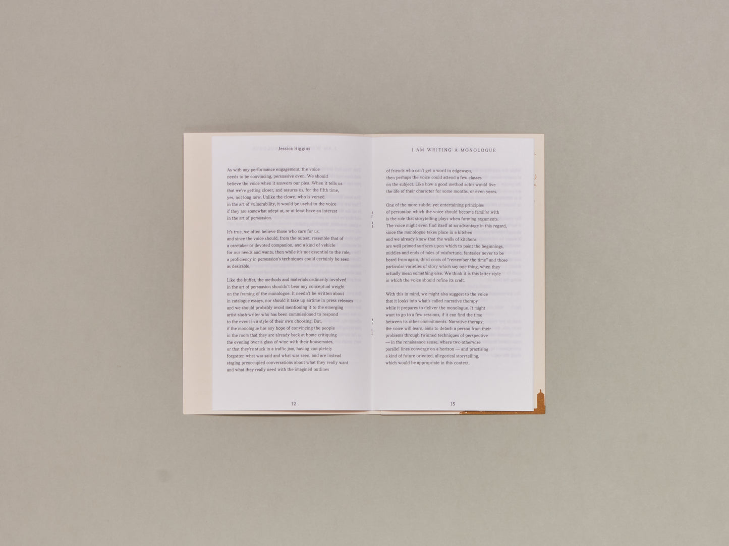 Jessica Higgins, I AM WRITING A MONOLOGUE