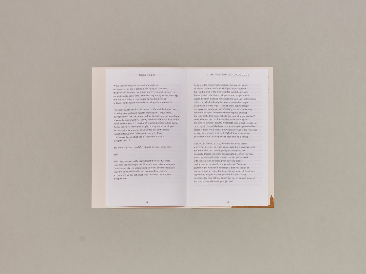 Jessica Higgins, I AM WRITING A MONOLOGUE