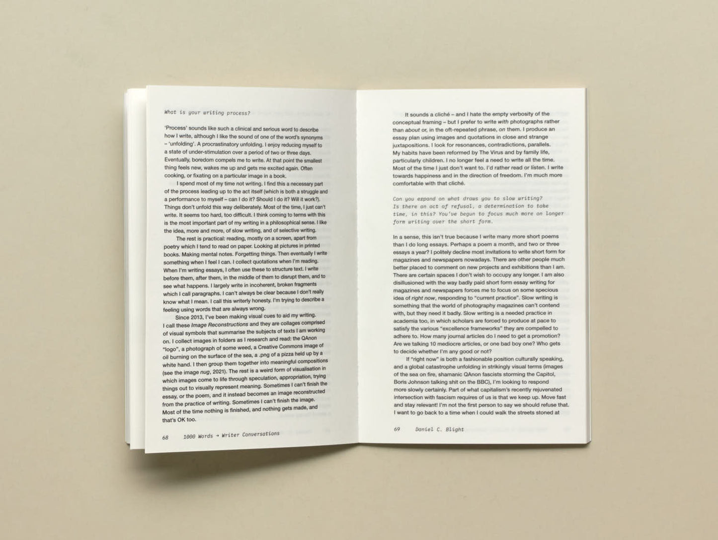 1000 Words, Writer Conversations