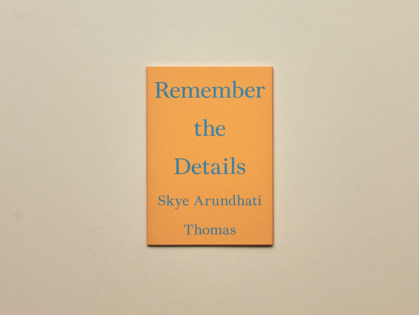 Skye Arundhati Thomas, Remember the Details