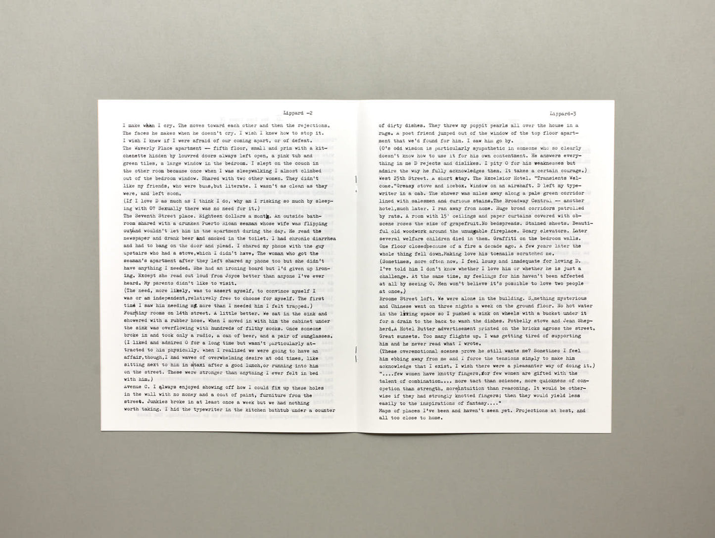 Lucy Lippard, 5 Prose Fictions