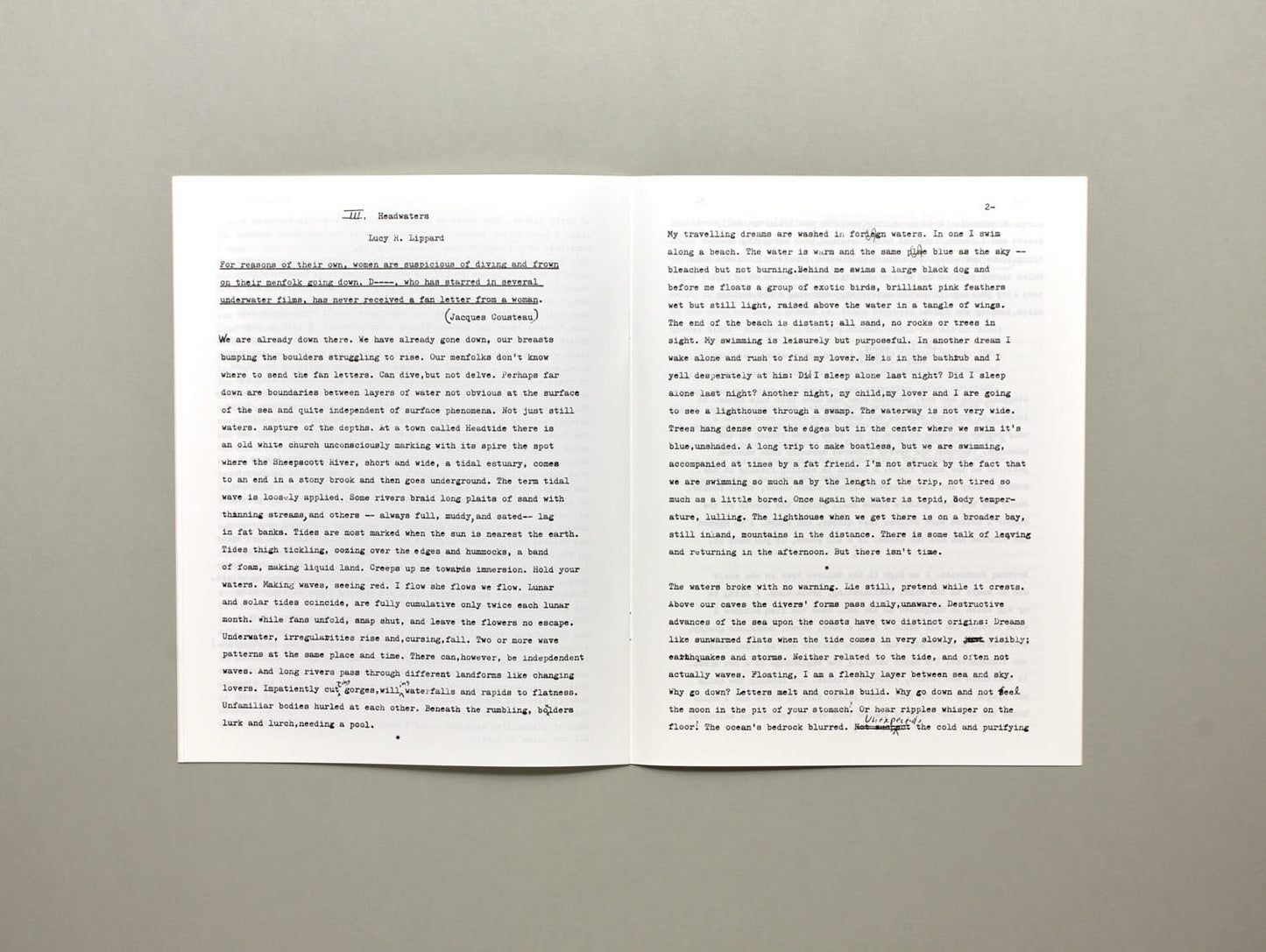 Lucy Lippard, 5 Prose Fictions