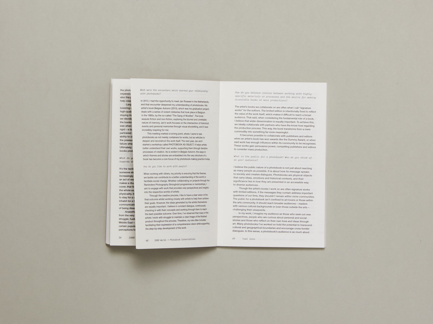 1000 Words, Photobook Conversations