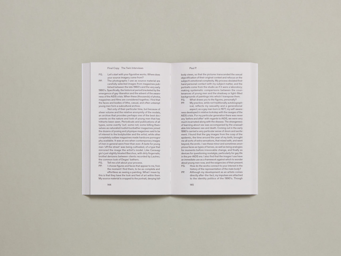 Francesca Gavin, Final Copy: The Twin Interviews