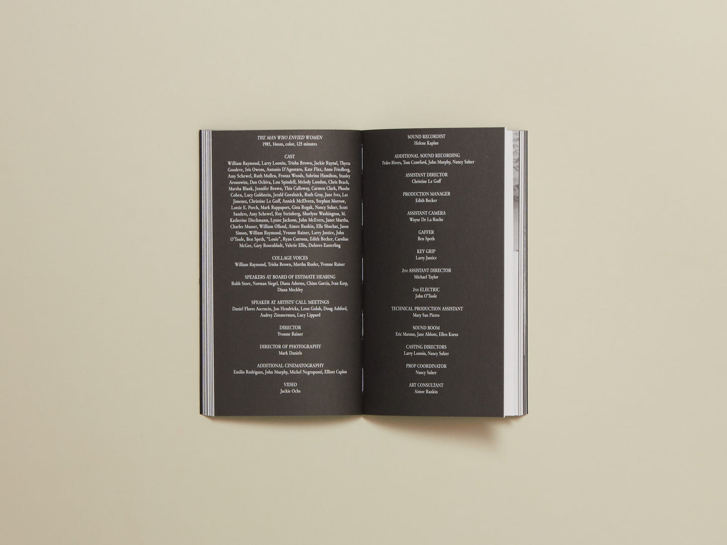Privilege – Yvonne Rainer Filmography