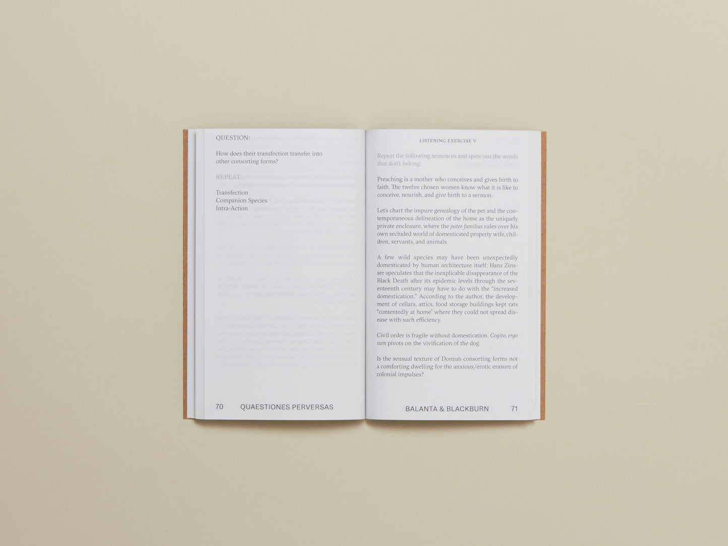 Beatriz E. Balanta & Mary Walling Blackburn, Quaestiones Perversas