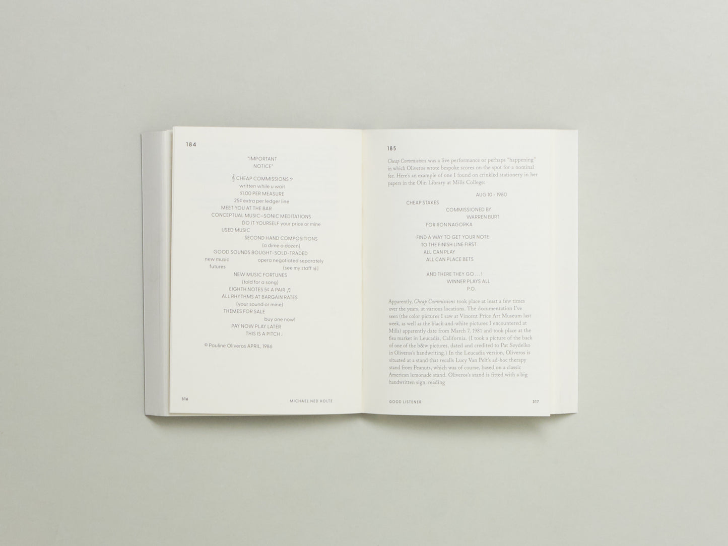 Michael Ned Holte, Good Listener: Meditations on Music and Pauline Oliveros