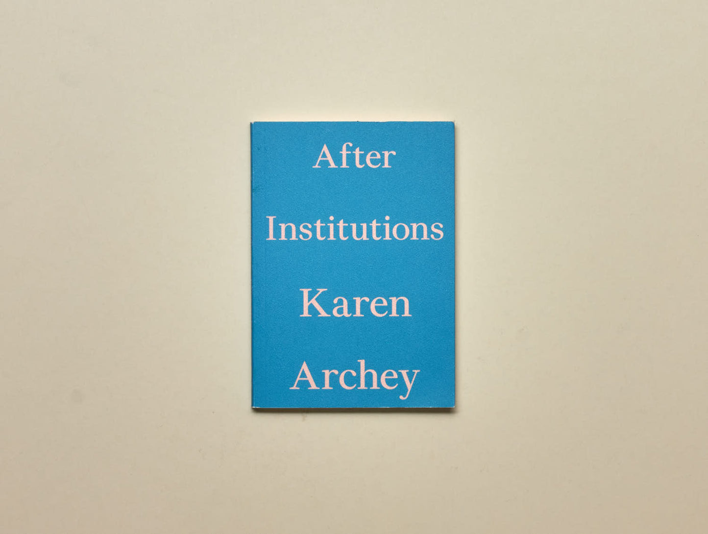 Karen Archey, After Institutions