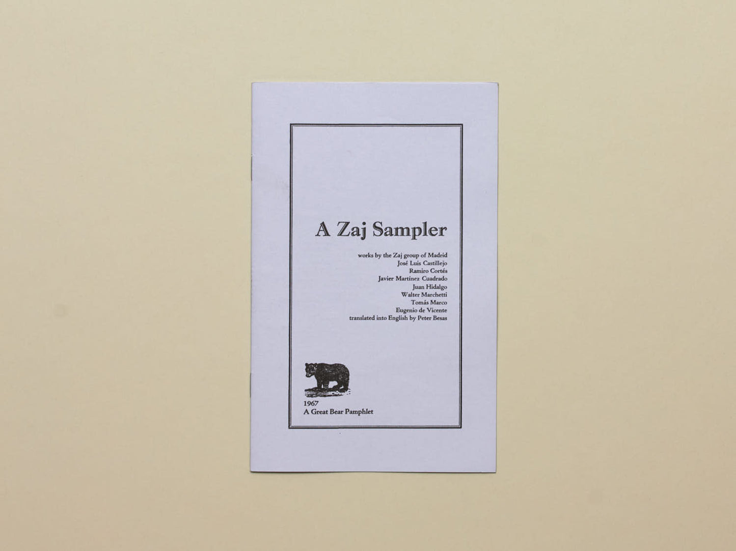 Various Artists, Great Bear Pamphlet Series: A Zaj Sampler