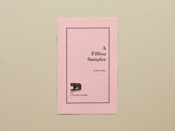 Robert Filliou, Great Bear Pamphlet Series: A Filliou Sampler