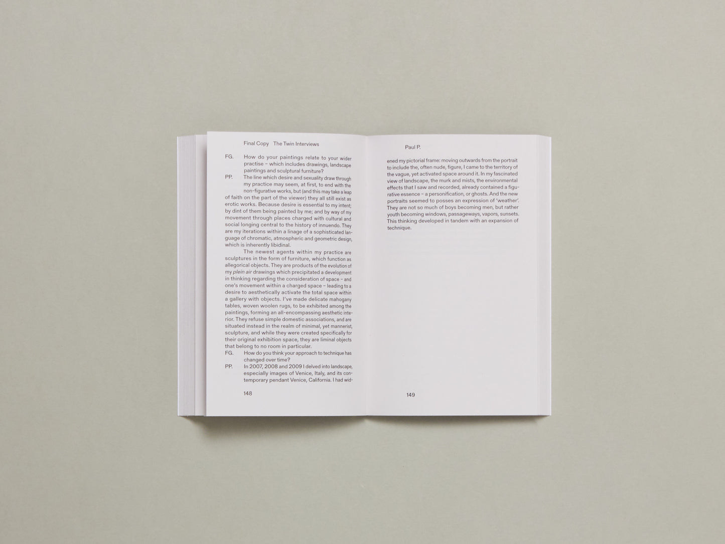 Francesca Gavin, Final Copy: The Twin Interviews