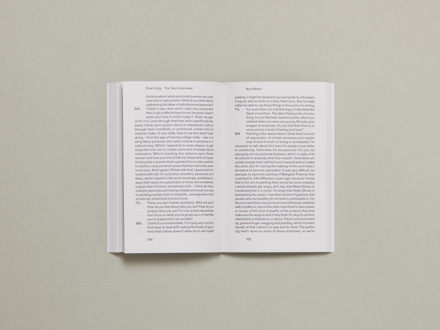 Francesca Gavin, Final Copy: The Twin Interviews