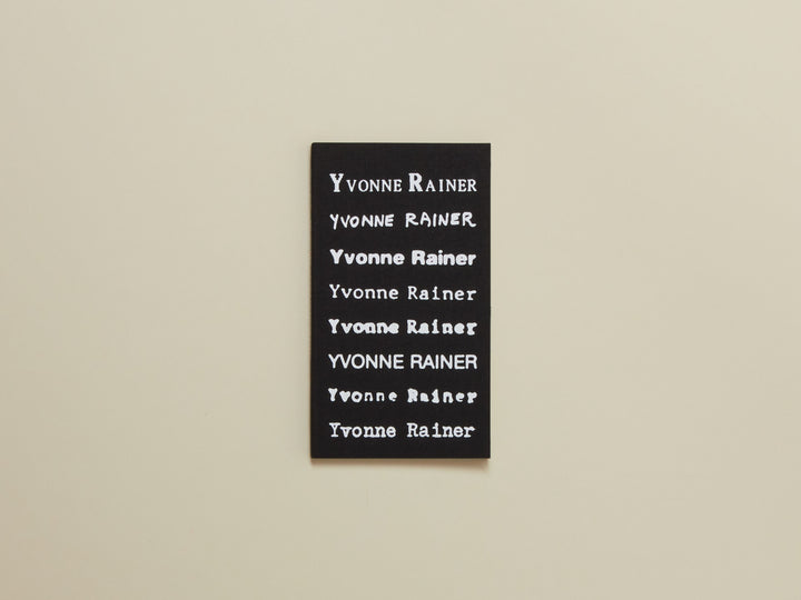 Privilege – Yvonne Rainer Filmography