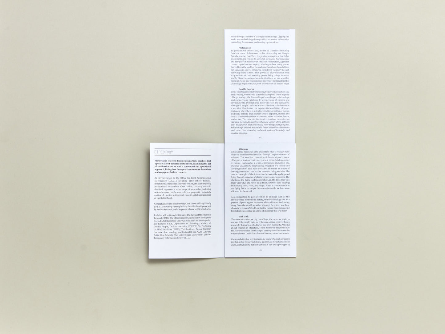 Self-Institution/ Terminology Audit: The Office for Joint Administrative Intelligence (O.J.A.I.)