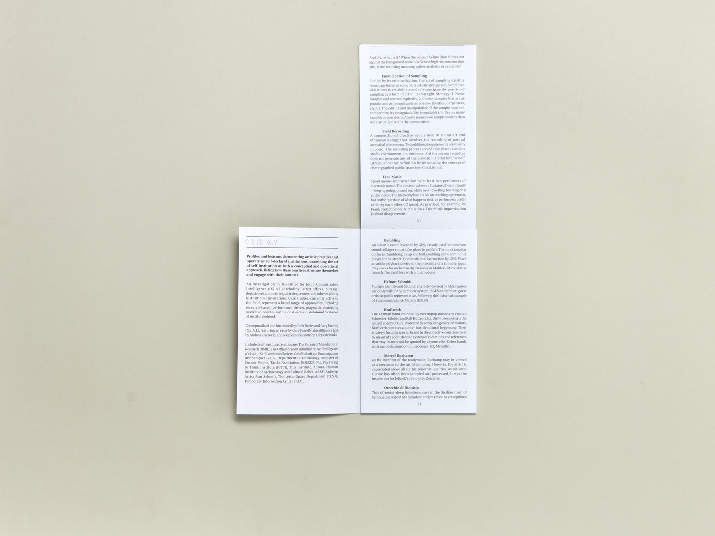 Self-Institution/ Terminology Audit: The Office for Joint Administrative Intelligence (O.J.A.I.)