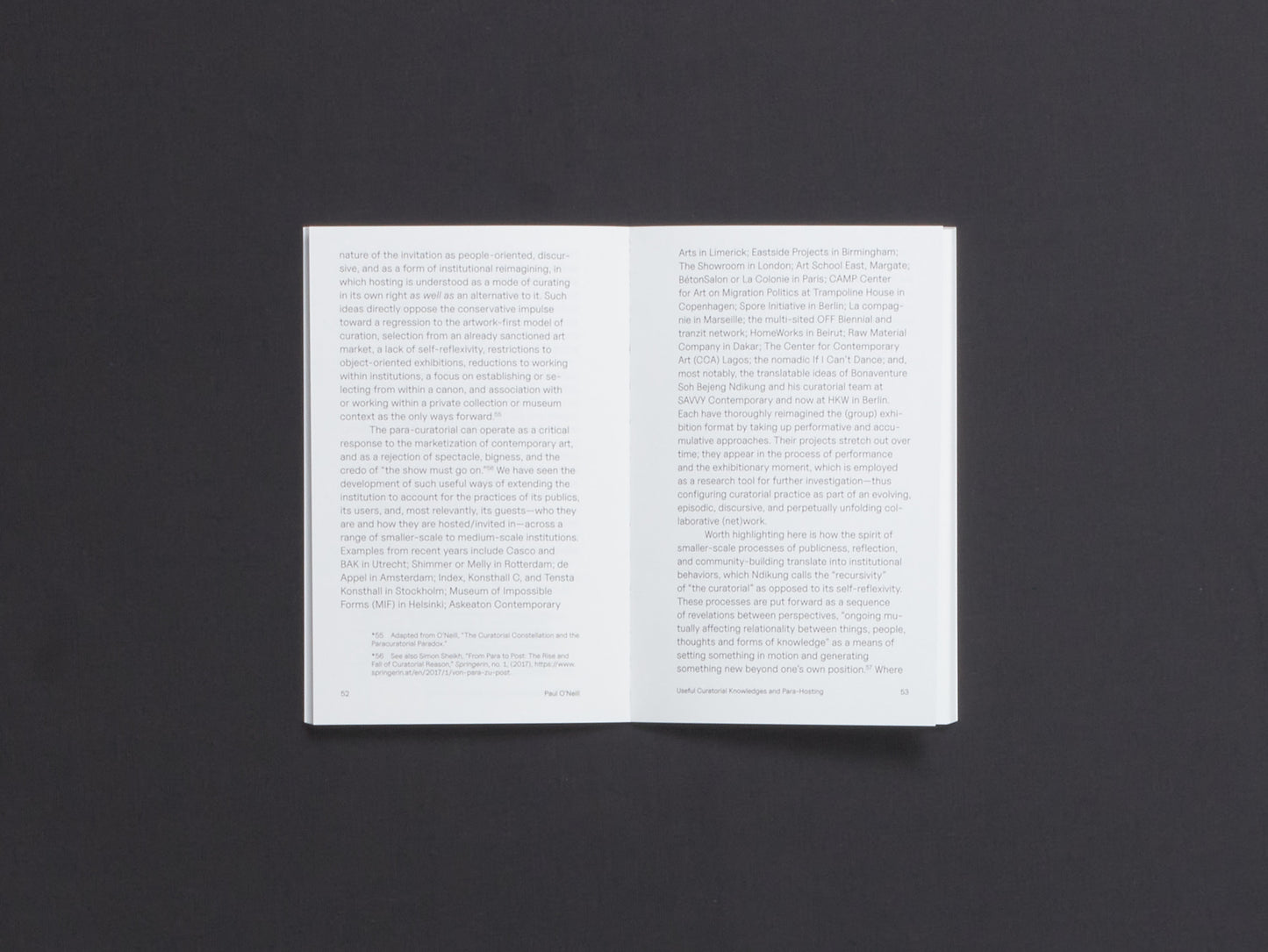 Paul O'Neill, Beyond Caring: Para-Hosting as Curatorial Escape