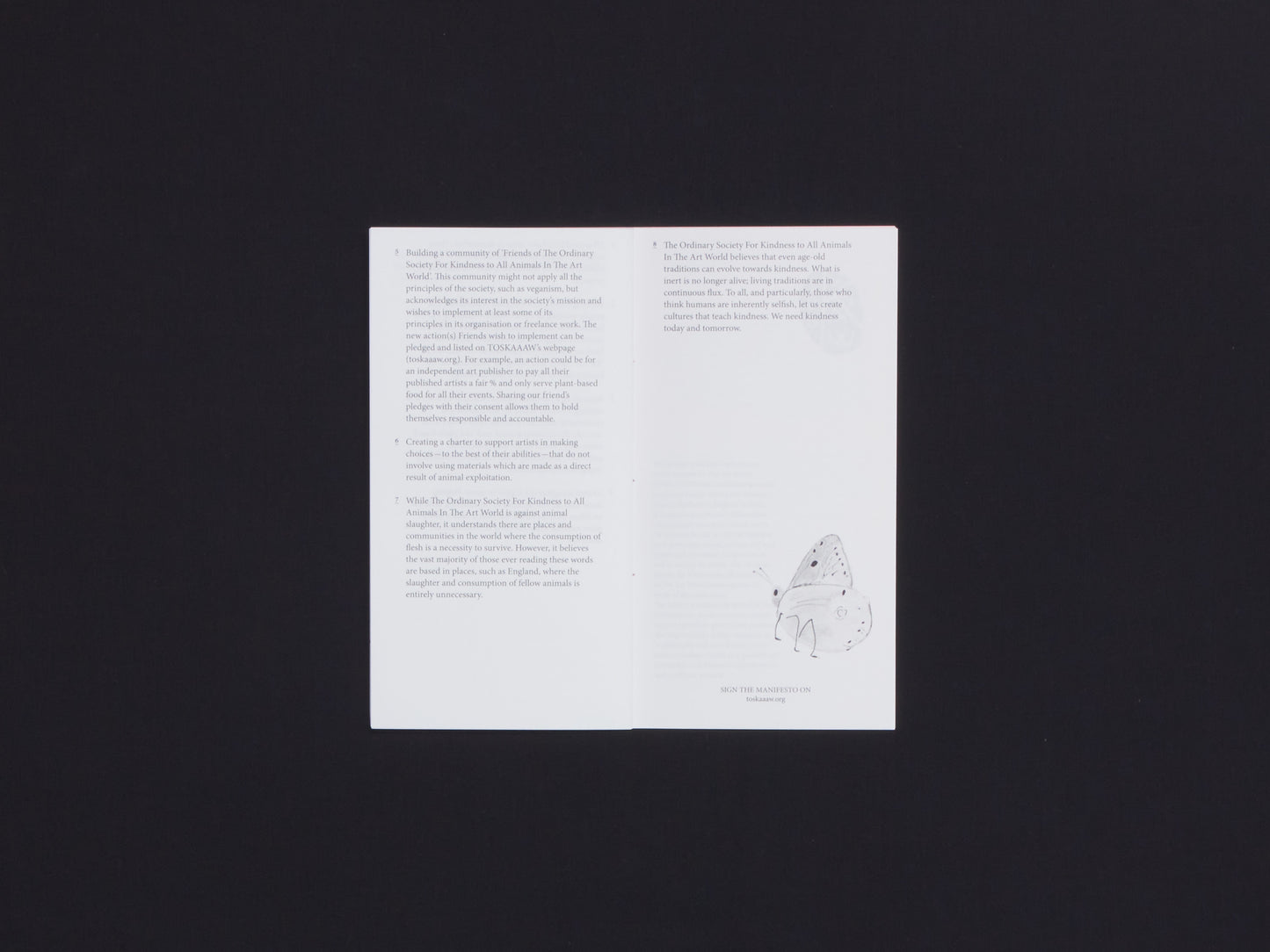 The Ordinary Society for Kindness to All Animals in the Art World Manifesto