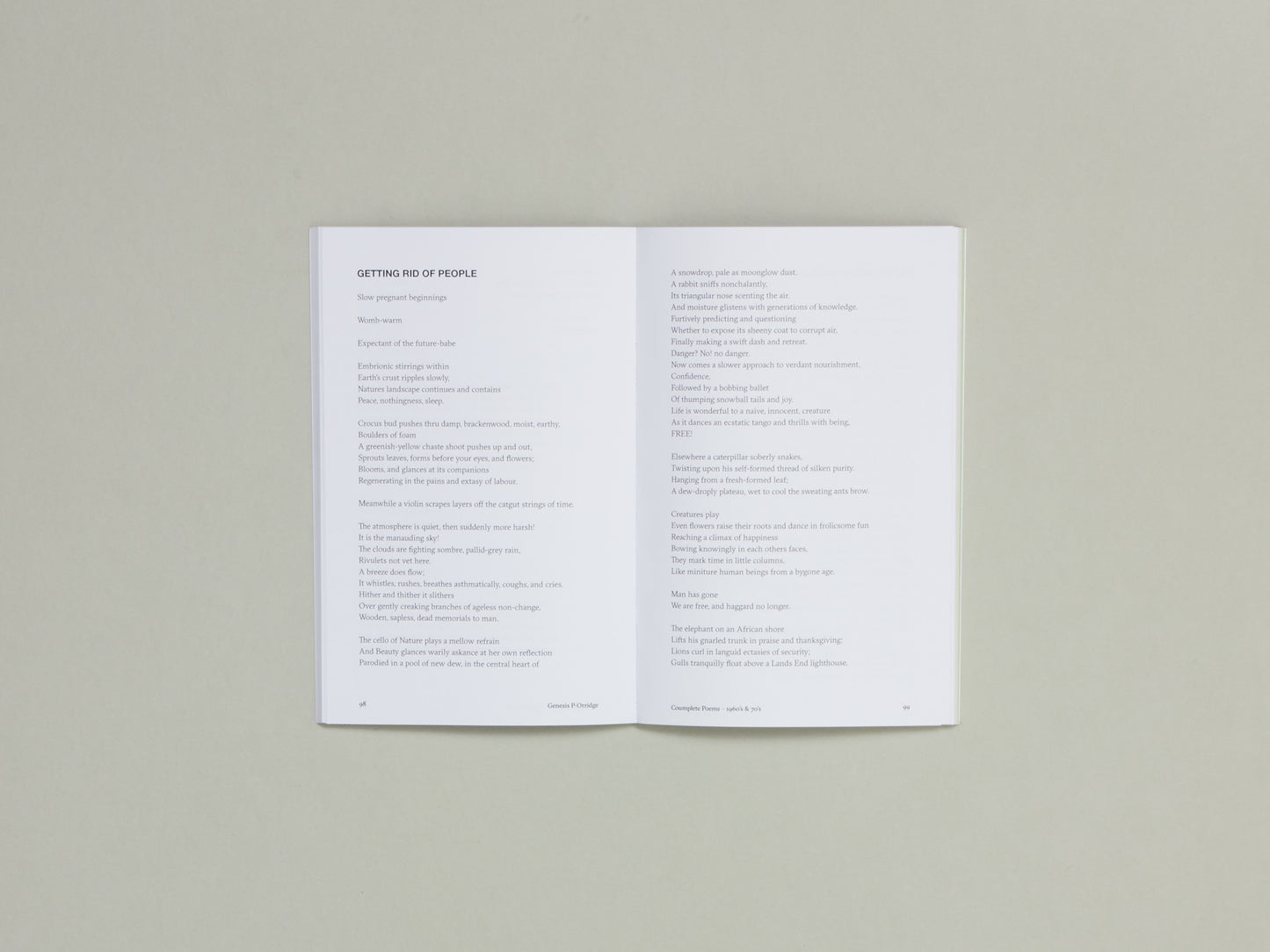Genesis P- Orridge, Coumplete Poems - 1960's & 70's