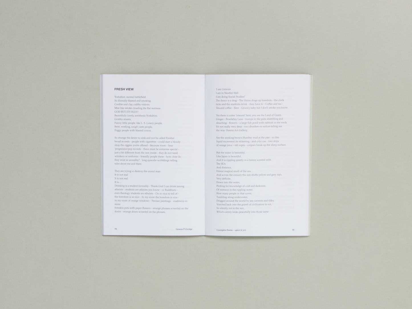 Genesis P- Orridge, Coumplete Poems - 1960's & 70's